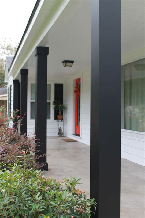 front metal pillars for house|modern front porch pillars design.